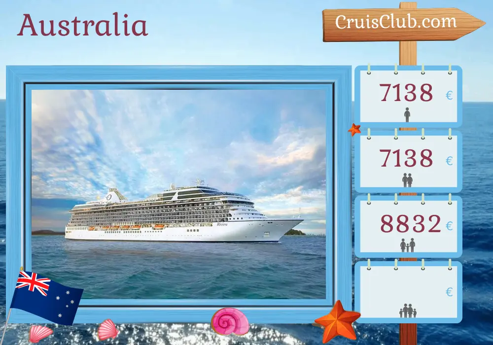 Crucero por Australia desde Benoa a Sídney a bordo del barco Oceania Riviera con visitas a Indonesia y Australia durante 17 días