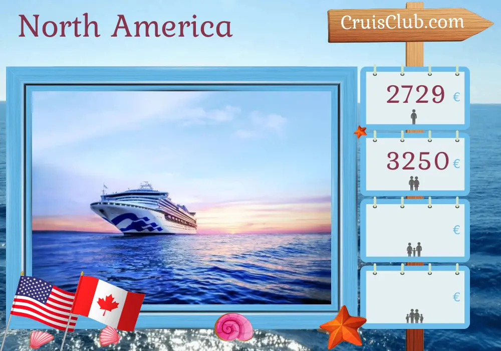 Cruise in the North America from Boston to Quebec aboard Sapphire Princess ship with visits to USA and Canada for 11 days