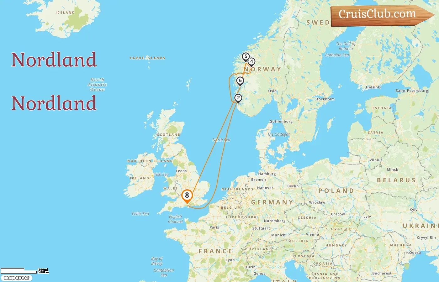Cruzeiro no Norte da Inglaterra partindo de Southampton a bordo do navio Queen Mary 2 com visitas à Noruega por 8 dias