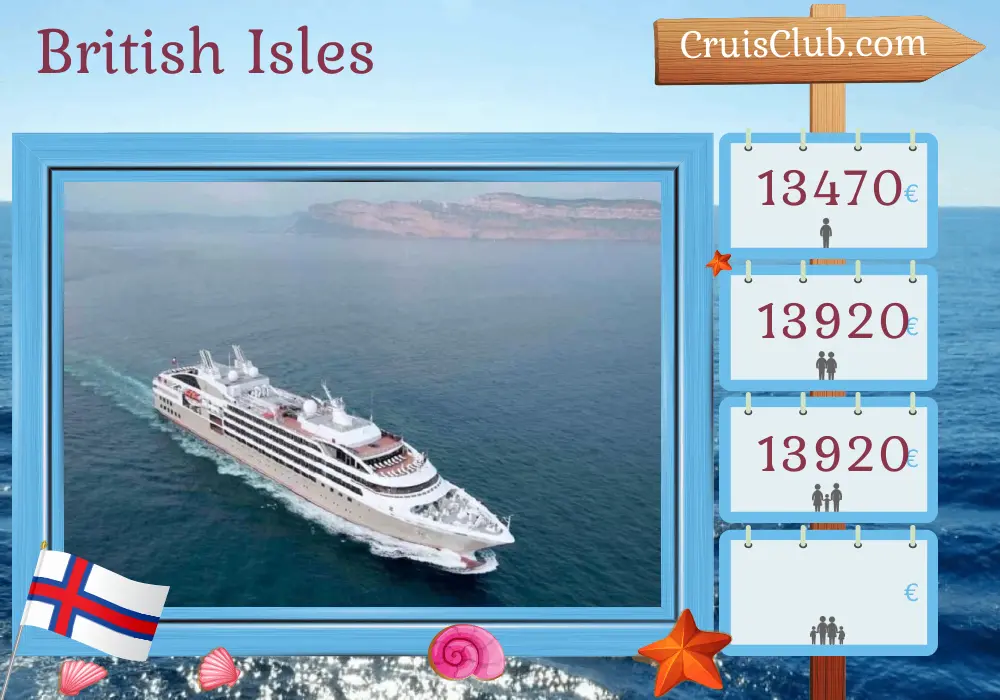 Cruise in the British Isles from Glasgow aboard Le Lyrial ship with visits to Faroe Islands for 10 days