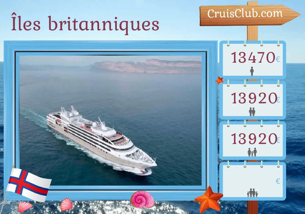 Croisière dans les îles britanniques au départ de Glasgow à bord du navire Le Lyrial avec des visites aux îles Féroé pendant 10 jours