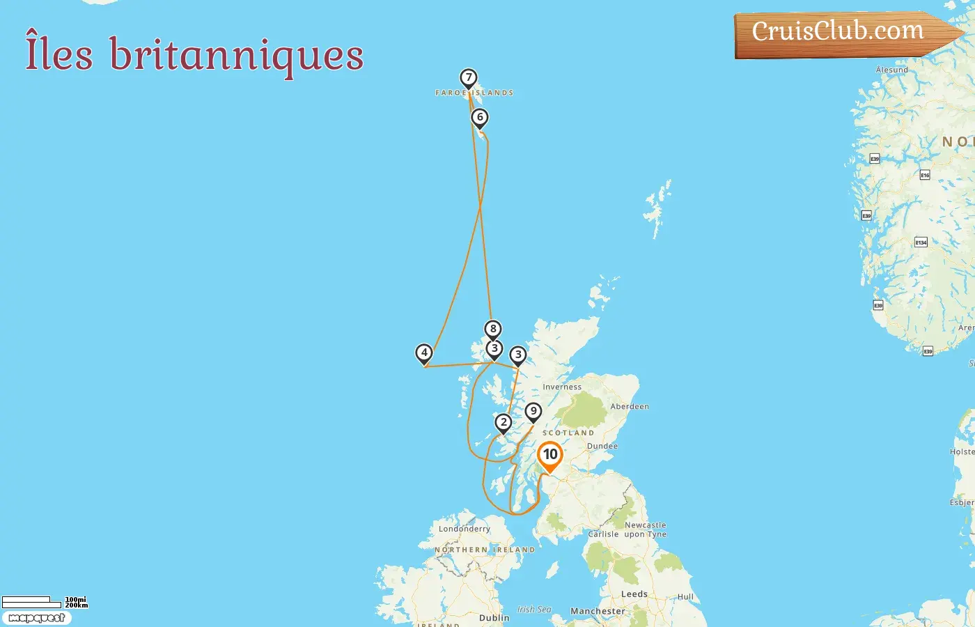 Croisière dans les îles britanniques au départ de Glasgow à bord du navire Le Lyrial avec des visites aux îles Féroé pendant 10 jours