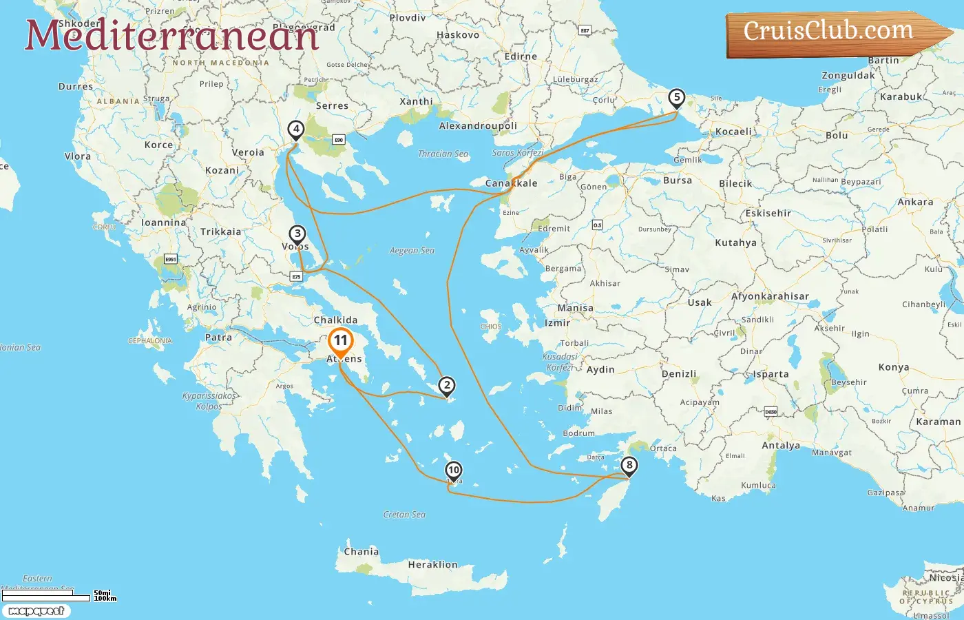 Cruise in the Mediterranean from Piraeus aboard Silver Muse ship with visits to Greece and Turkey for 11 days