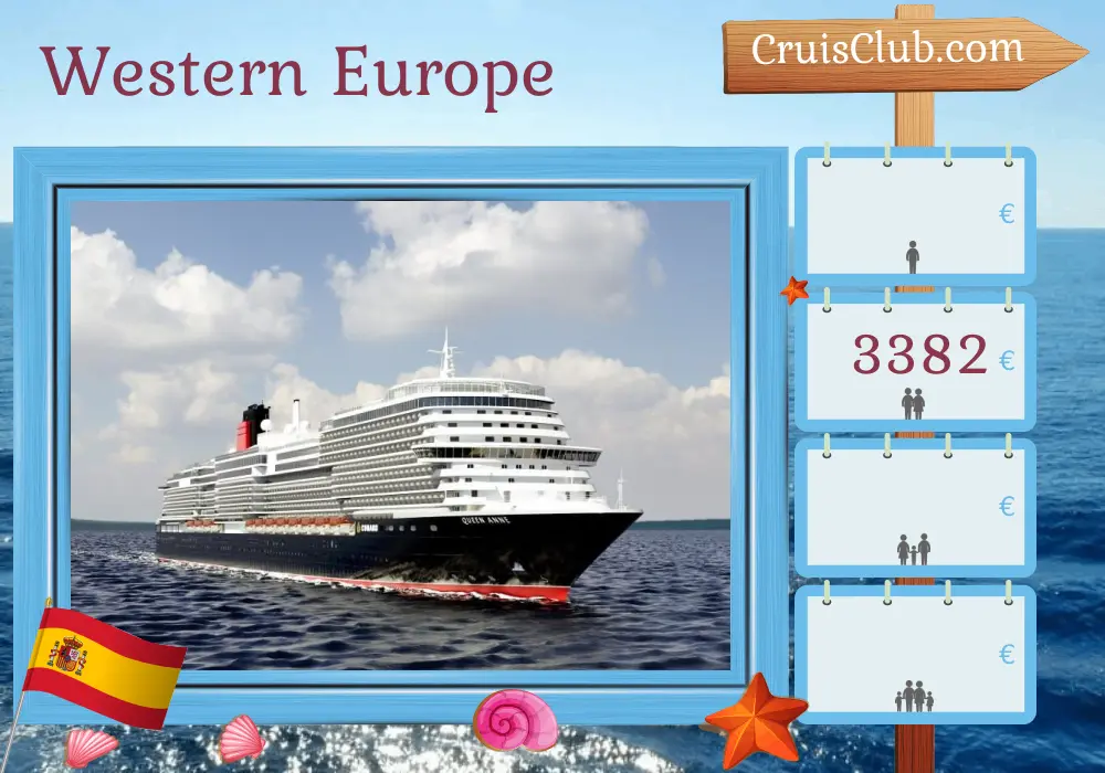 Cruise in the Western Europe from Southampton aboard Queen Anne ship with visits to Spain and Morocco for 12 days