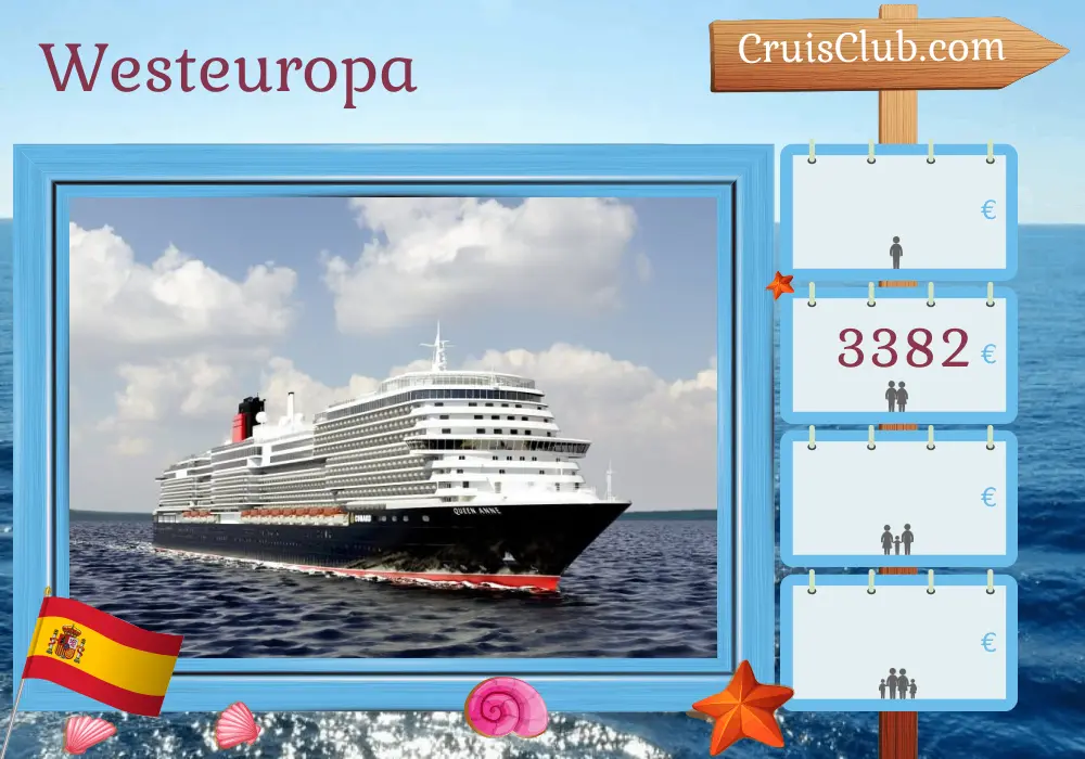 Kreuzfahrt durch Westeuropa ab Southampton an Bord des Schiffes Queen Anne mit Besuchen in Spanien und Marokko für 12 Tage