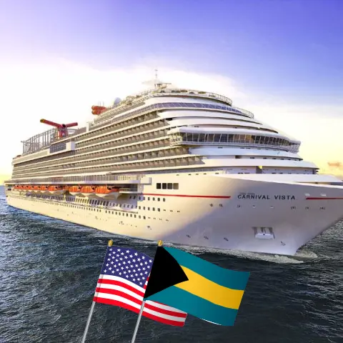 Cruise in the Eastern Caribbean from Port Canaveral / Orlando aboard Carnival Vista ship with visits to USA, Puerto Rico, Dominican Republic, and Bahamas for 9 days
