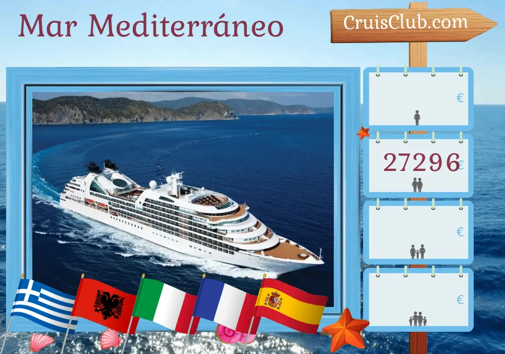Crucero por el Mediterráneo desde Estambul hasta Lisboa a bordo del barco Seabourn Quest con visitas a Turquía, Grecia, Albania, Italia, Francia y España durante 24 días