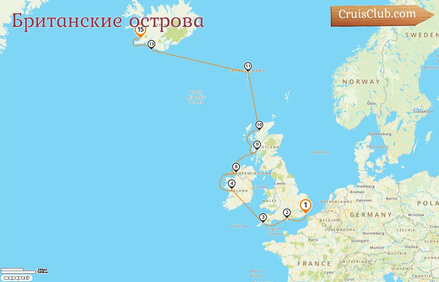 Круиз по Британским островам от Дувра в Рейкьявик на борту судна Seabourn Ovation с остановками в Ирландии и Фарерских островах на 15 дней