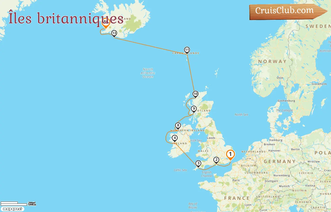 Croisière dans les îles britanniques de Douvres à Reykjavik à bord du navire Seabourn Ovation avec des visites en Irlande et aux îles Féroé pendant 15 jours