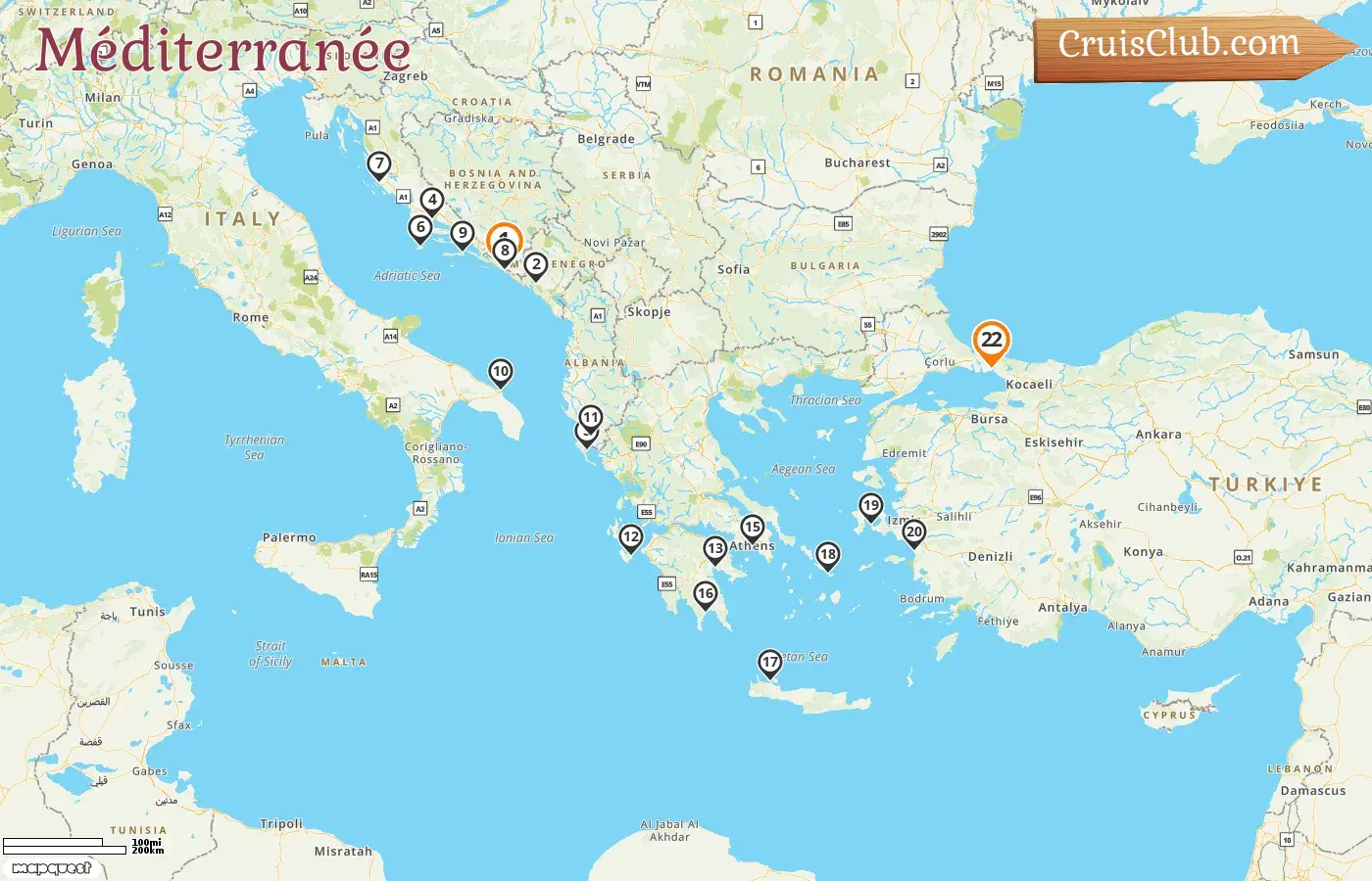 Croisière en Méditerranée de Dubrovnik à Istanbul à bord du navire Seabourn Quest avec des visites en Croatie, au Monténégro, en Grèce, en Italie, en Albanie et en Turquie pendant 22 jours