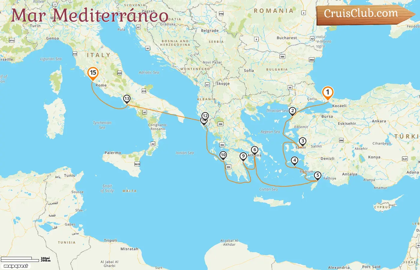 Crucero en el Mediterráneo desde Estambul hasta Civitavecchia a bordo del barco Seabourn Quest con visitas a Turquía, Grecia, Albania e Italia durante 15 días