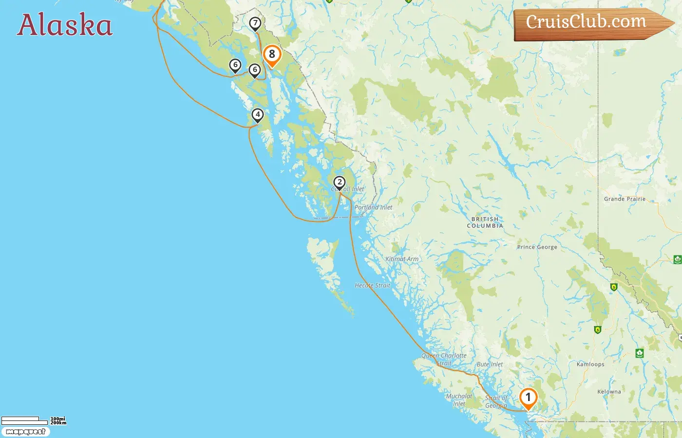 Crucero en Alaska desde Vancouver a Juneau a bordo del barco Seabourn Encore con visitas a Canadá y Estados Unidos por 8 días