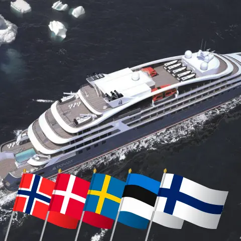 Cruise in the Baltic Sea from Fredrikstad to Helsinki aboard Le Champlain ship with visits to Norway, Denmark, Poland, Sweden, Estonia, and Finland for 11 days