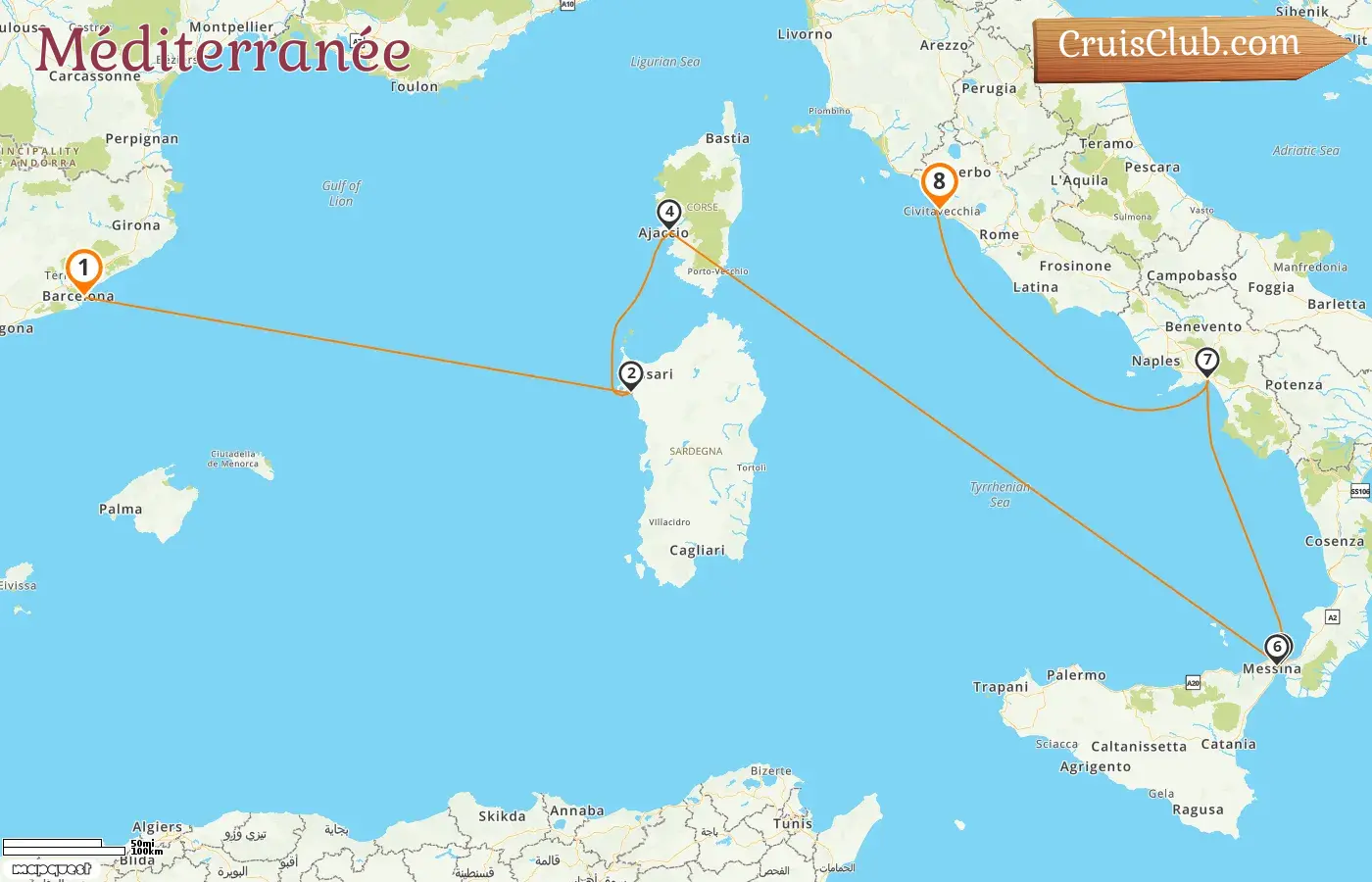 Croisière en Méditerranée de Barcelone à Civitavecchia à bord du navire Queen Victoria avec des visites en Espagne, en Italie et en France pendant 8 jours