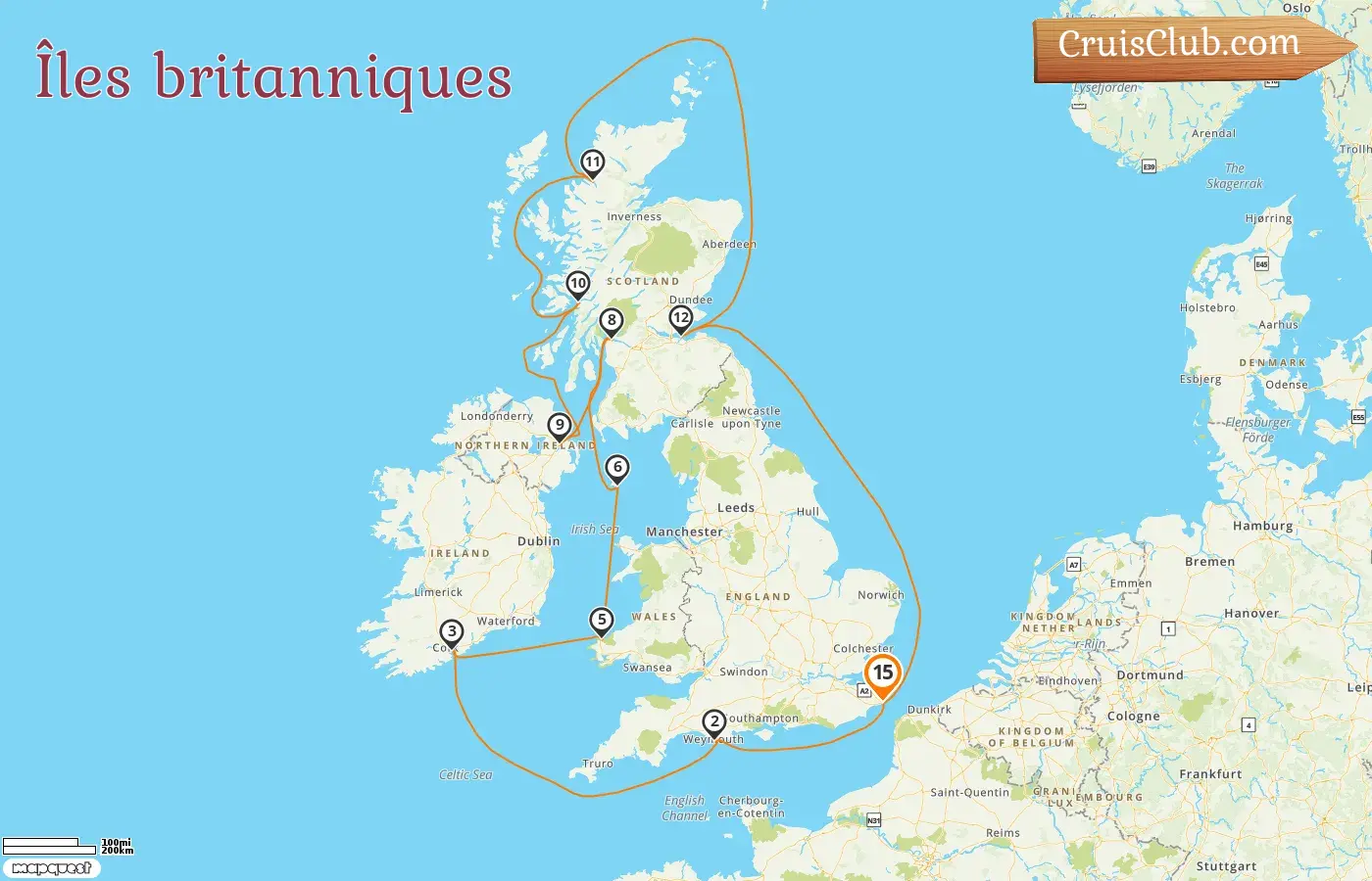 Croisière dans les îles britanniques depuis Douvres à bord du navire Seabourn Ovation avec des visites en Irlande et à l`Île de Man pendant 15 jours