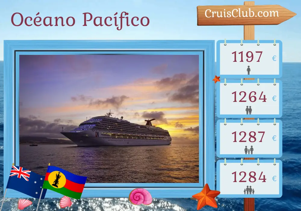 Crucero en el océano Pacífico desde Sídney a bordo del barco Carnival Splendor con visitas a Australia, Nueva Caledonia y Vanuatu durante 11 días