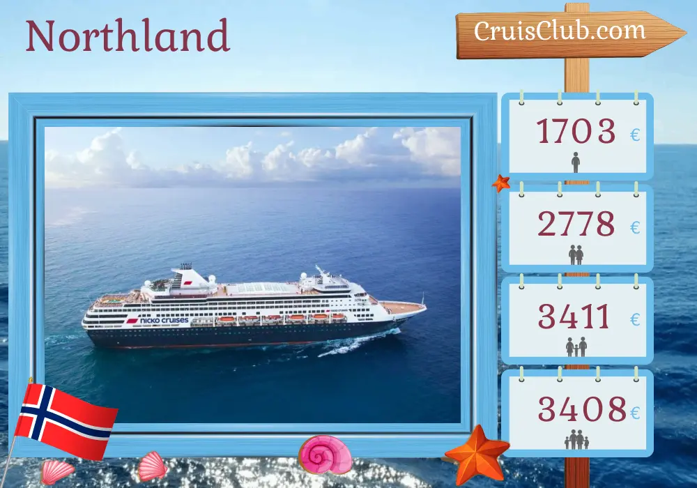 Cruise in the Northland from Kiel aboard Vasco da Gama ship with visits to Norway for 8 days