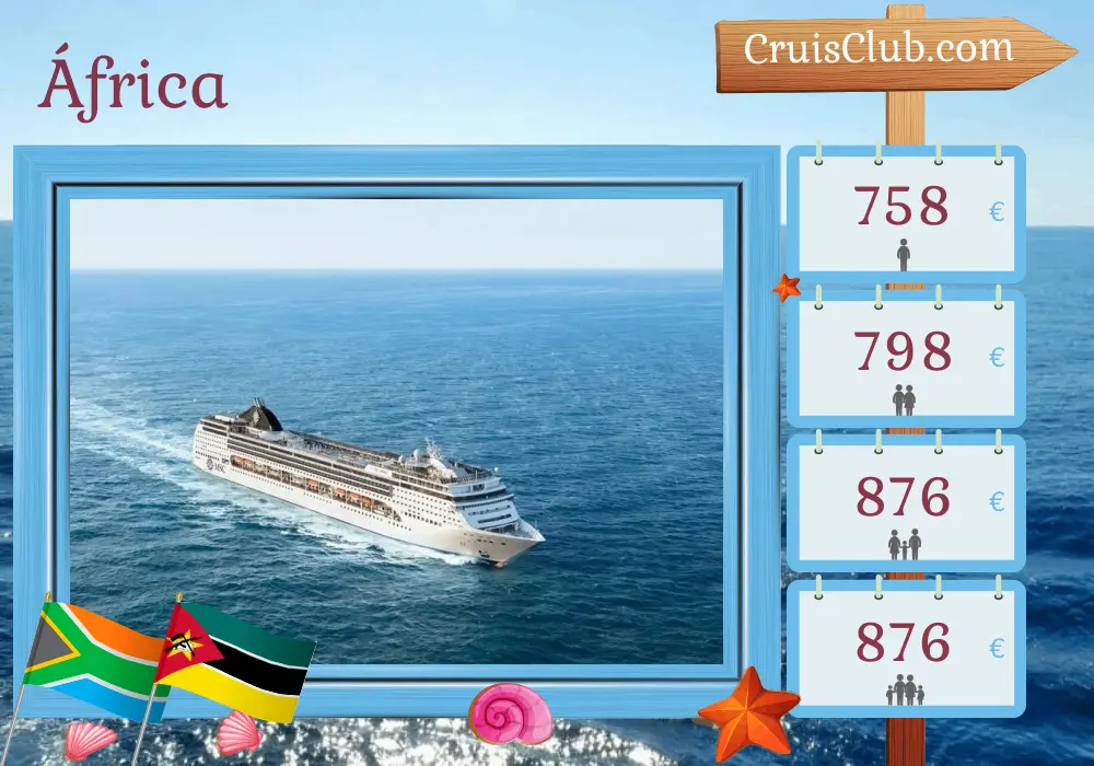Crucero en África desde Durban a bordo del MSC Opera con visitas a Sudáfrica y Mozambique durante 5 días