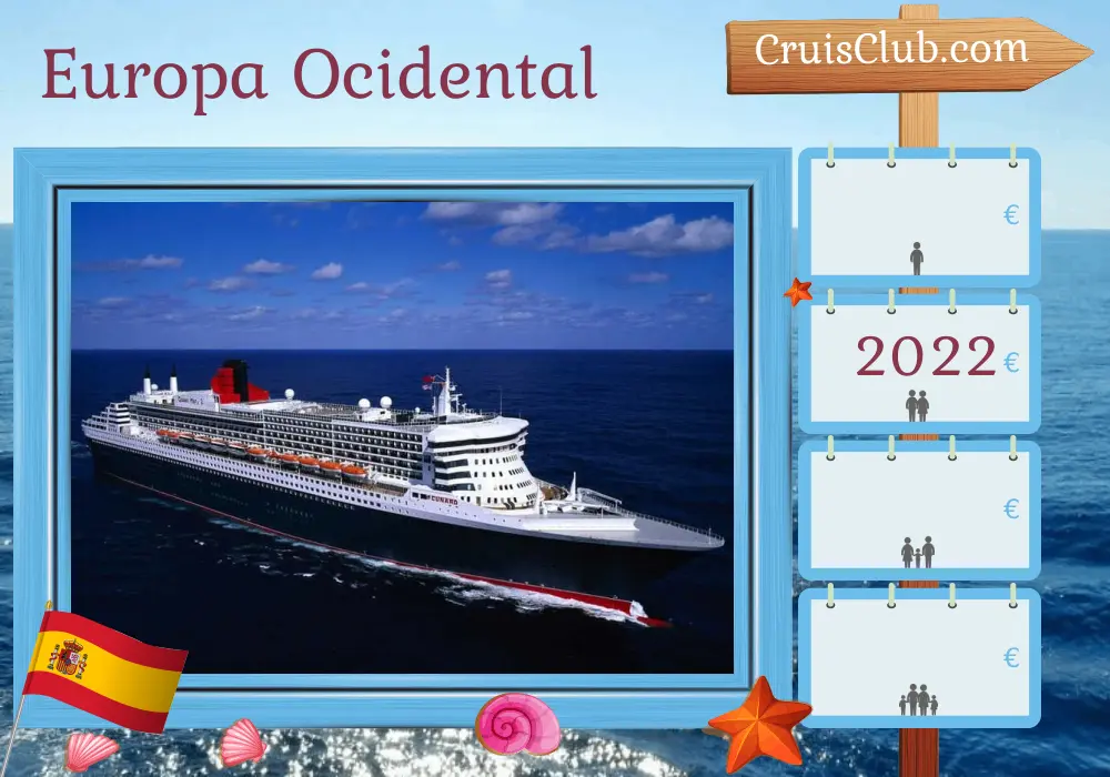Cruzeiro no Oeste da Europa a partir de Southampton a bordo do navio Queen Mary 2 com visitas à Espanha por 8 dias