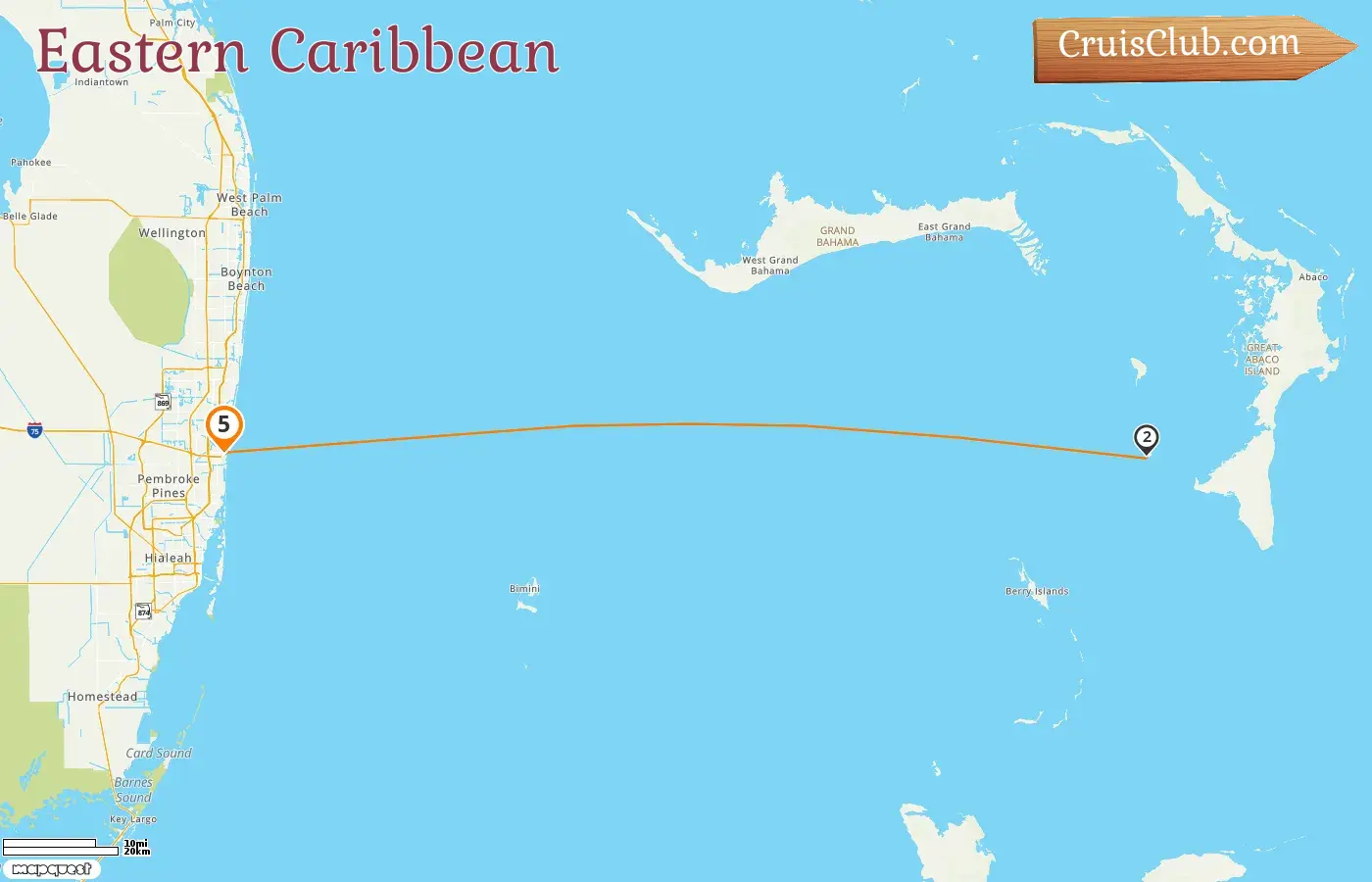 Cruise in the Eastern Caribbean from Fort Lauderdale aboard Disney Destiny ship with visits to USA and Bahamas for 5 days
