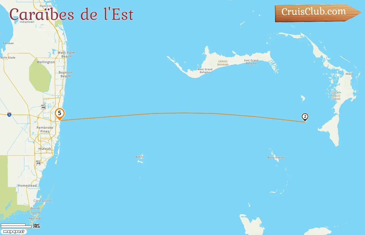 Croisière dans les Caraïbes de l`Est au départ de Fort Lauderdale à bord du navire Disney Destiny avec des visites aux États-Unis et aux Bahamas pendant 5 jours