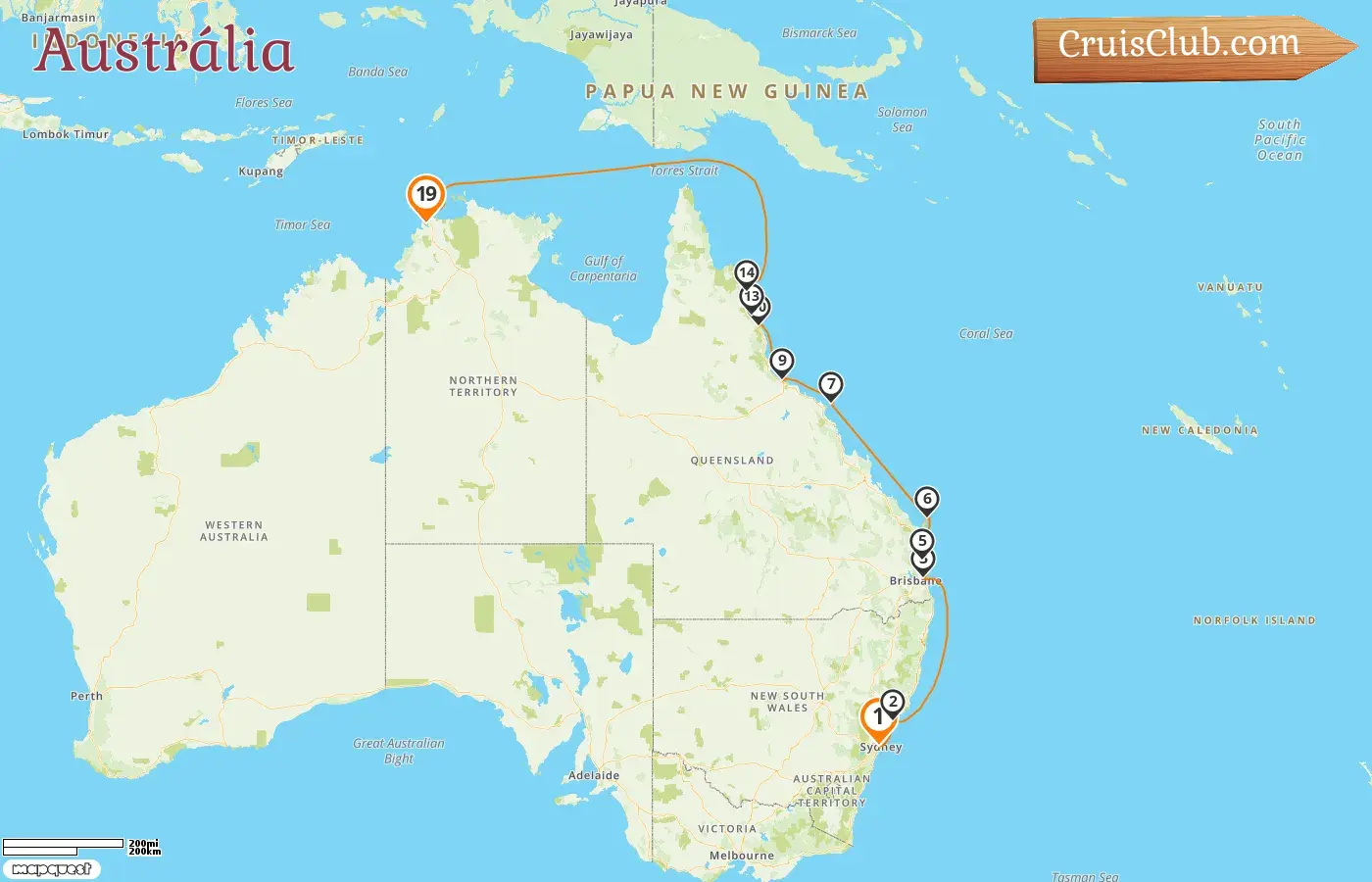 Cruzeiro na Austrália de Sydney a Darwin a bordo do navio Silver Nova com visitas à Austrália por 19 dias