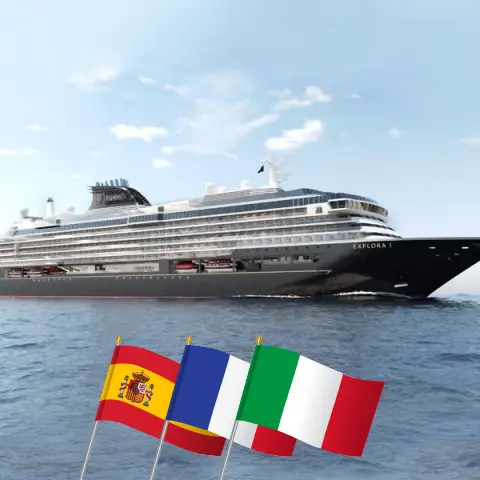 Cruise in the Mediterranean from Barcelona to Civitavecchia aboard EXPLORA I ship with visits to Spain, France, and Italy for 8 days
