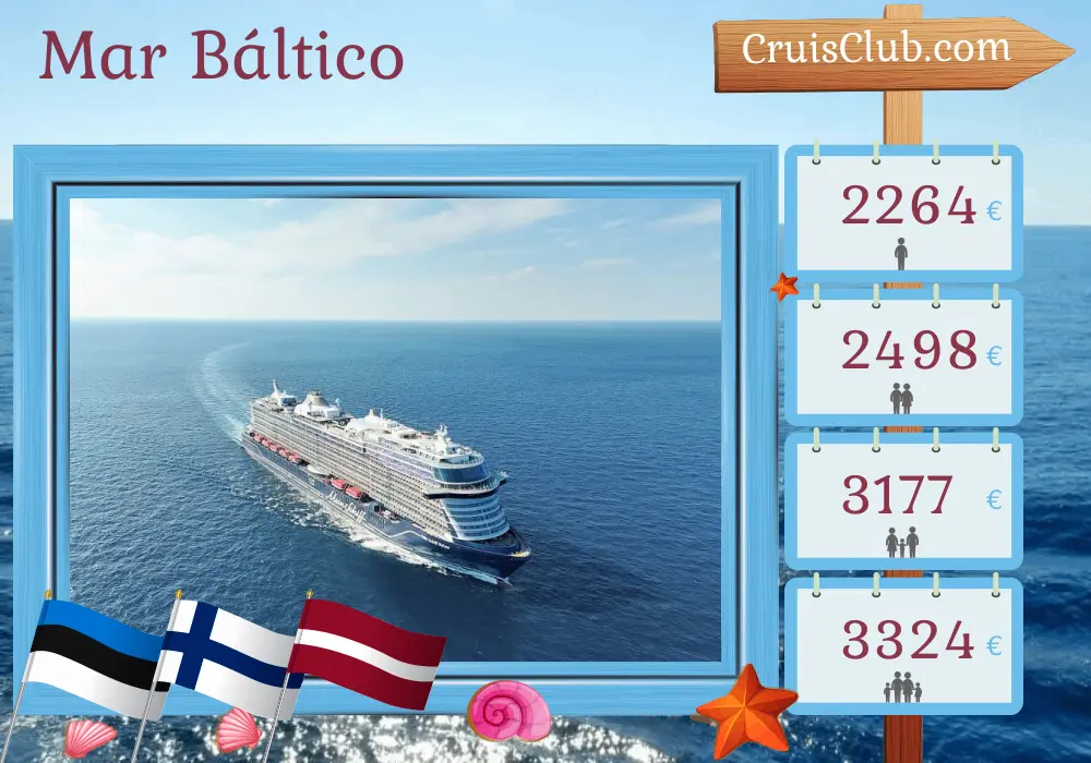 Crucero por el Mar Báltico desde Kiel a bordo del barco Mein Schiff Relax con visitas a Estonia, Finlandia y Letonia durante 8 días