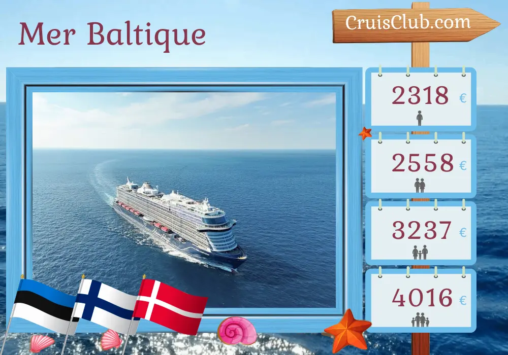 Croisière dans la mer Baltique depuis Kiel à bord du navire Mein Schiff Relax avec des visites en Estonie, en Finlande et au Danemark pendant 8 jours