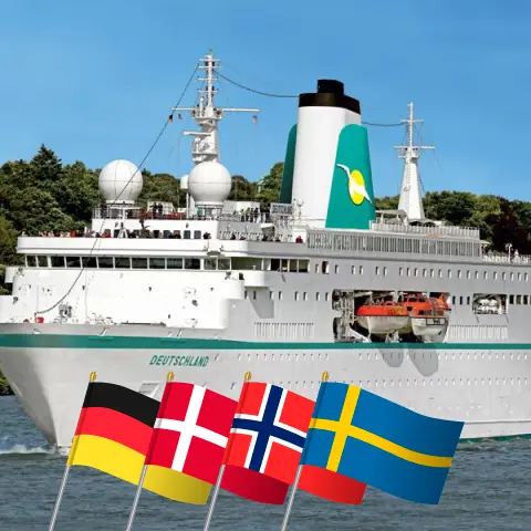 Cruise in the Baltic Sea from Cuxhaven to Kiel aboard MS Deutschland ship with visits to Germany, Denmark, Norway, and Sweden for 11 days