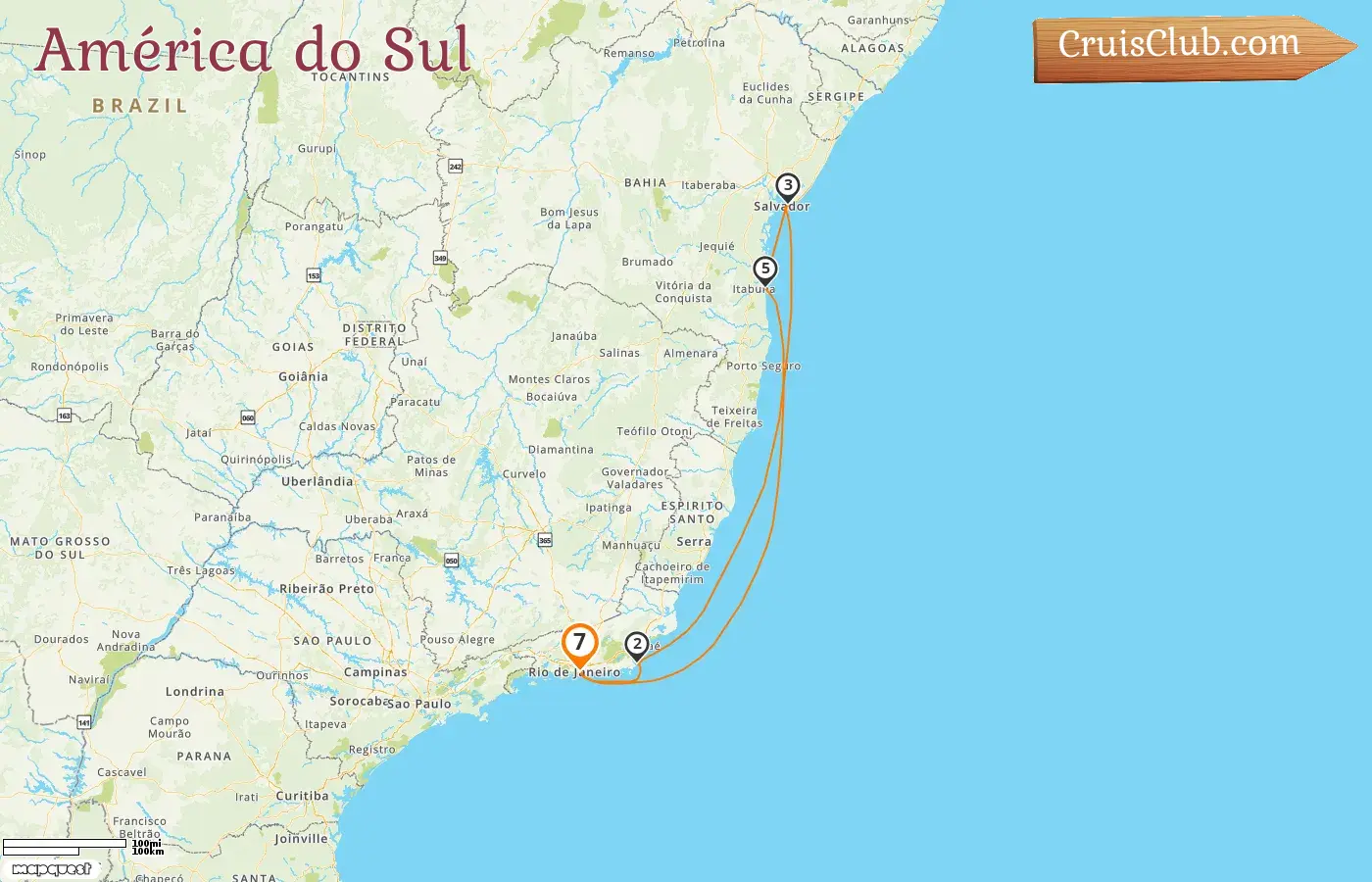 Cruzeiro na América do Sul a partir do Rio de Janeiro a bordo do navio MSC Armonia com visitas ao Brasil por 7 dias