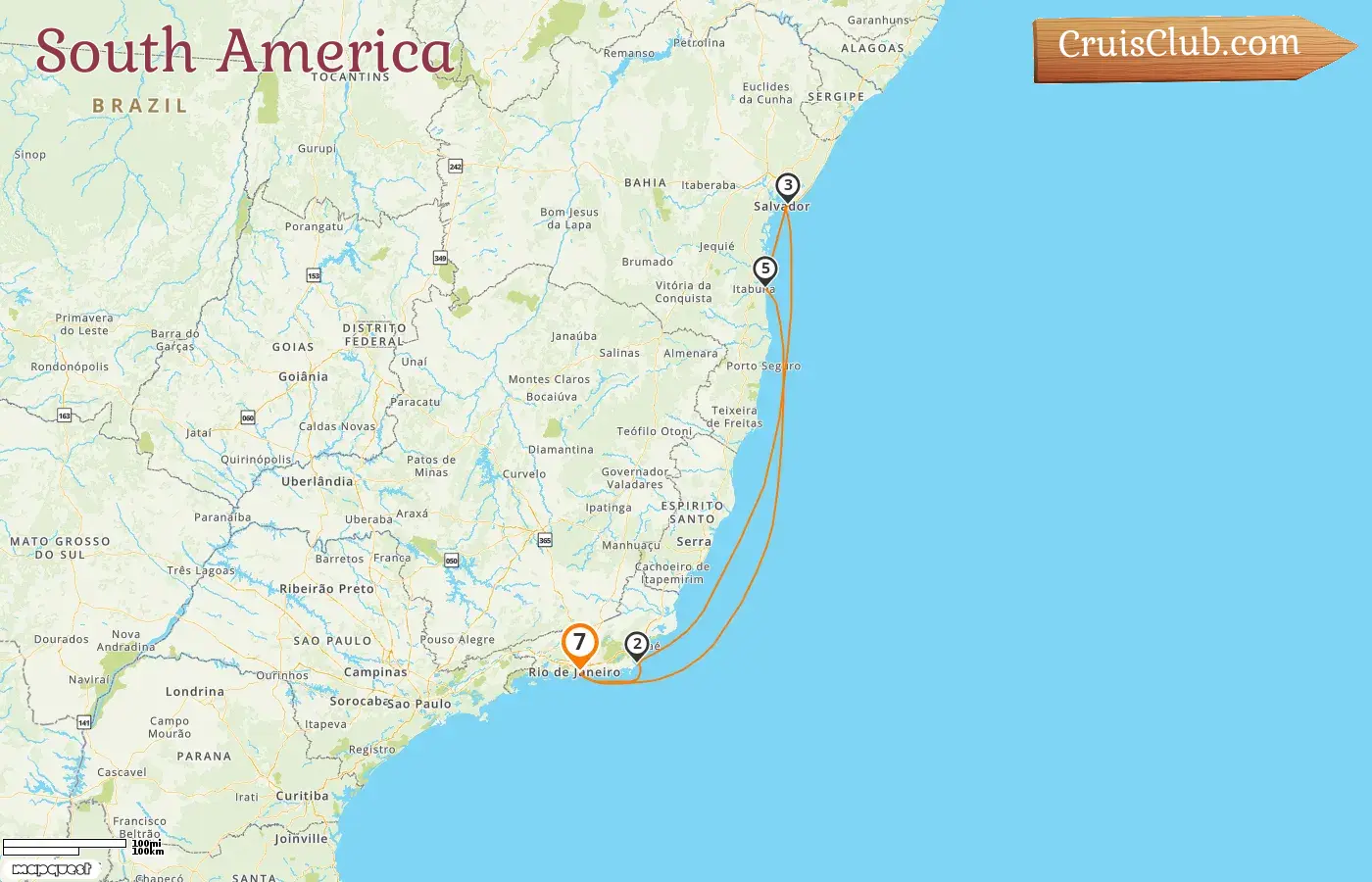 Cruise in the South America from Rio de Janeiro aboard MSC Armonia ship with visits to Brazil for 7 days