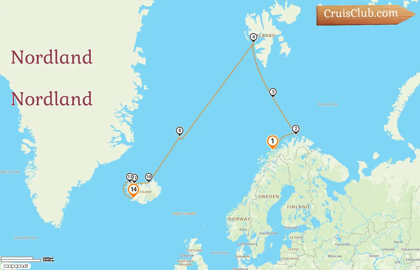 Cruzeiro no Norte de Tromsø até Reykjavik a bordo do navio Silver Endeavour com visitas à Noruega e Islândia por 14 dias