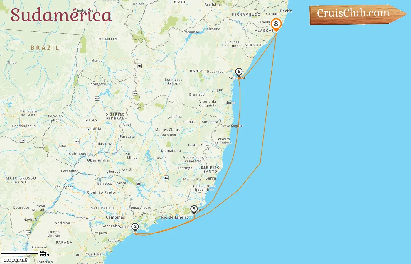 Crucero por Sudamérica desde Maceió a bordo del barco MSC Seaview con visitas a Brasil durante 8 días