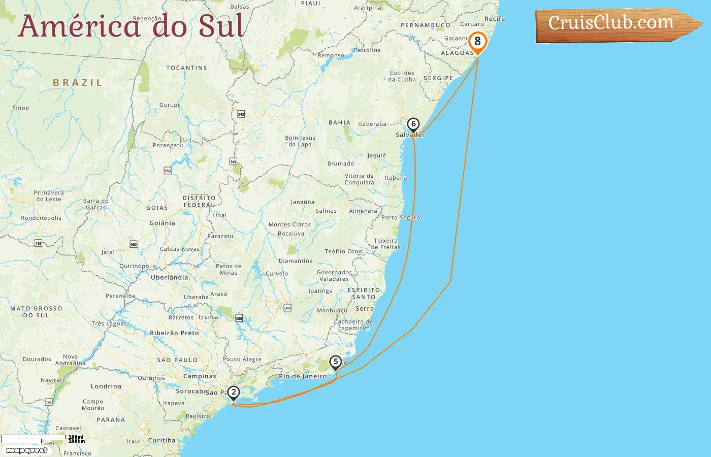 Cruzeiro na América do Sul a partir de Maceió a bordo do navio MSC Seaview com visitas ao Brasil por 8 dias