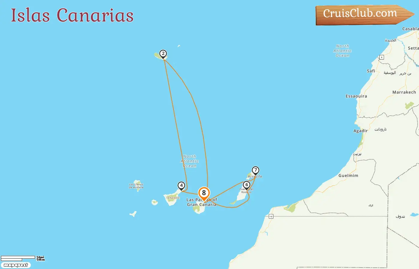 Crucero en las Islas Canarias desde Las Palmas a bordo del barco AIDAcosma con visitas a España por 8 días
