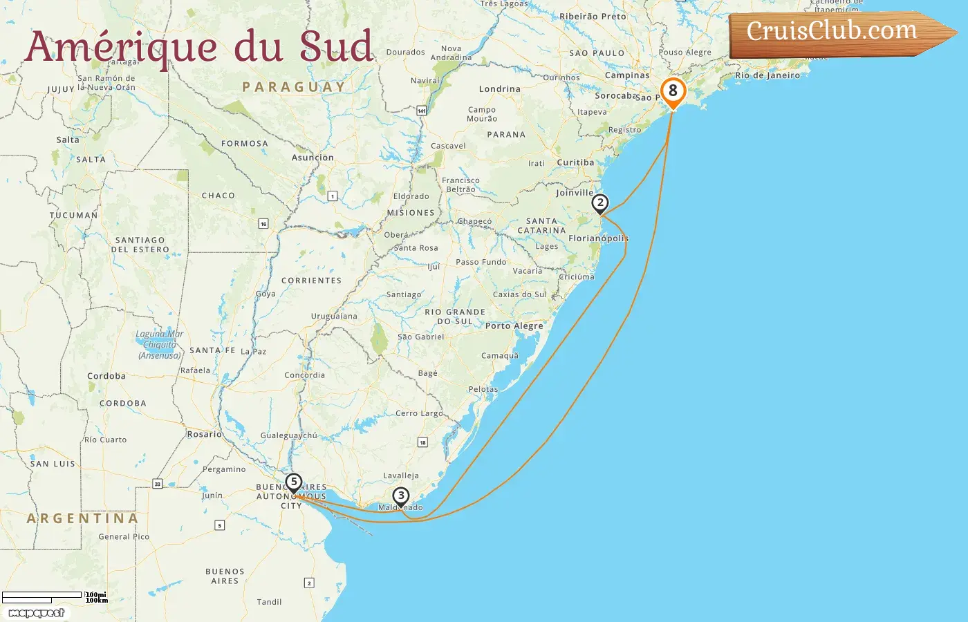 Croisière en Amérique du Sud depuis les Saints à bord du navire MSC Preziosa avec des visites au Brésil, en Uruguay et en Argentine pendant 8 jours