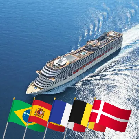 Cruise in the Transatlantic from Saints to Copenhagen aboard MSC Preziosa ship with visits to Brazil, Spain, France, Belgium, and Denmark for 22 days