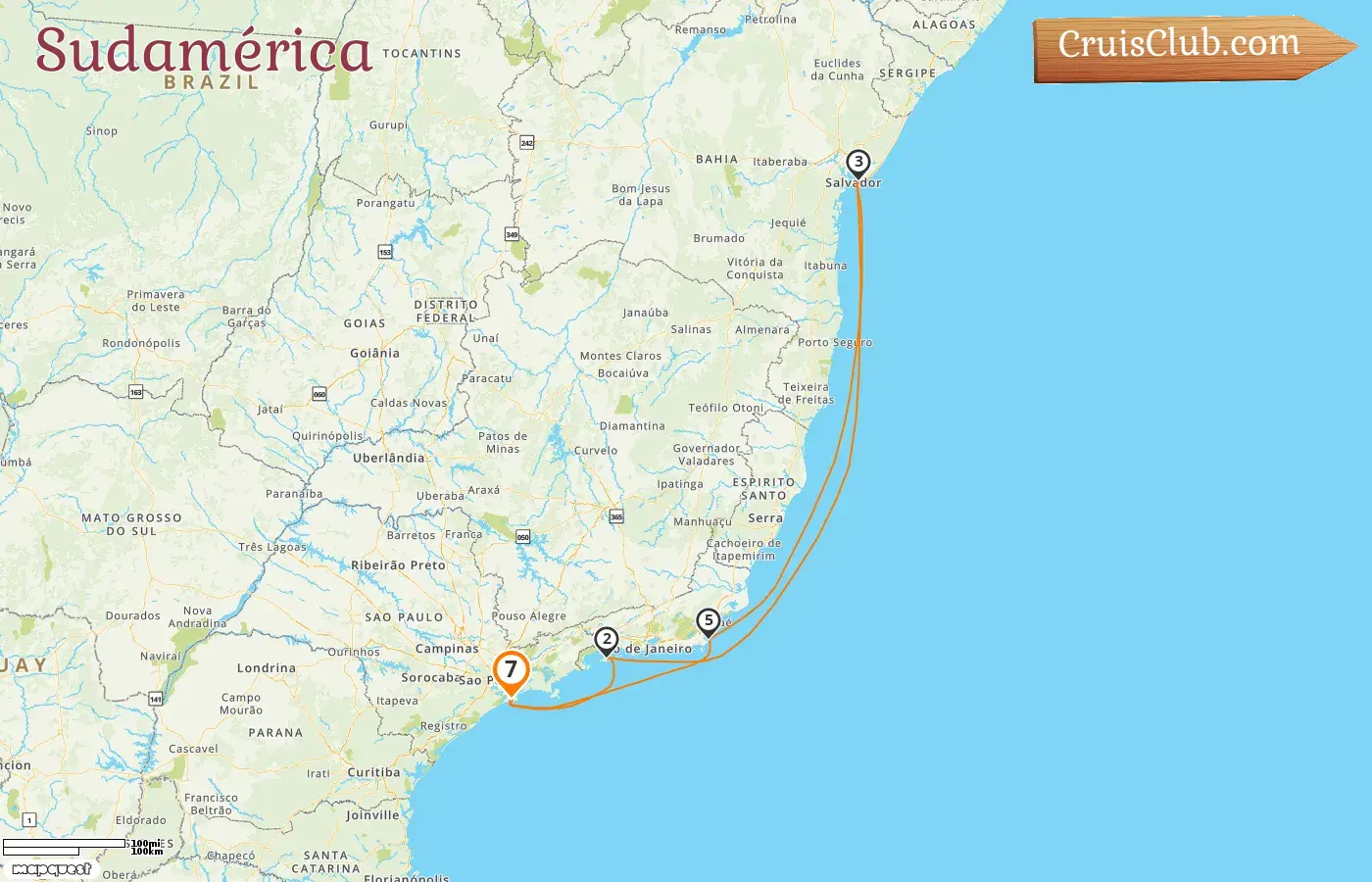 Crucero en América del Sur desde Santos a bordo del barco MSC Preziosa con visitas a Brasil durante 7 días