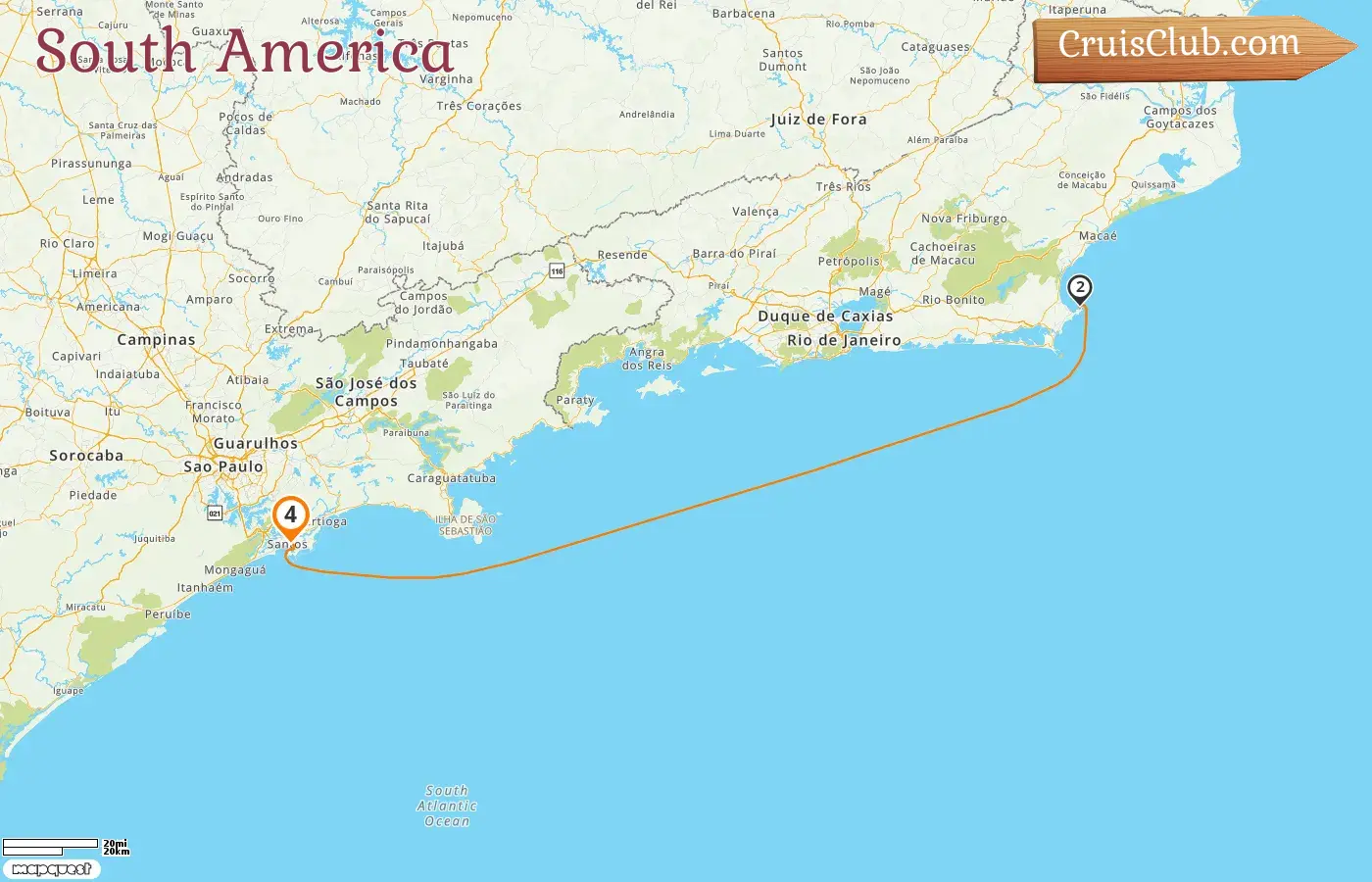 Cruise in the South America from Saints aboard MSC Preziosa ship with visits to Brazil for 4 days