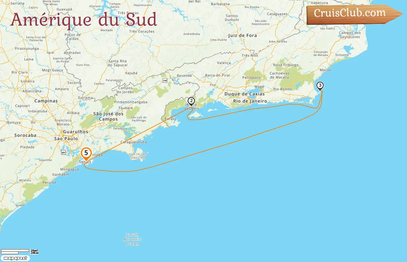 Croisière en Amérique du Sud au départ de Saints à bord du navire MSC Preziosa avec des visites au Brésil pendant 5 jours