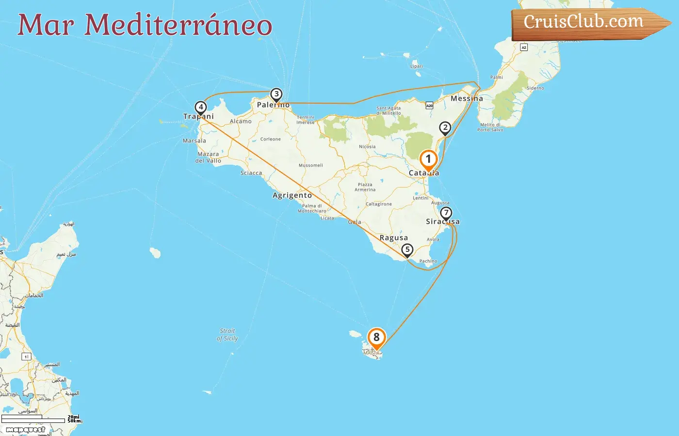 Crucero por el Mediterráneo de Catania a La Valeta a bordo del barco Sea Cloud Spirit con visitas a Italia y Malta durante 8 días