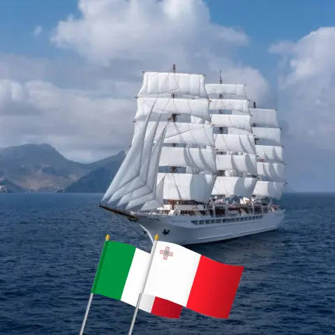 Cruise in the Mediterranean from Catania to Valletta aboard Sea Cloud Spirit ship with visits to Italy and Malta for 8 days