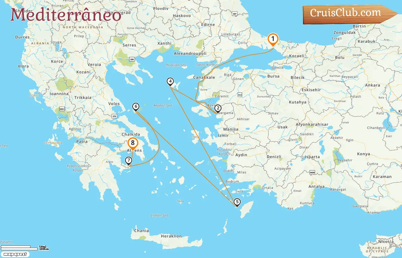 Cruzeiro no Mediterrâneo de Istambul para Pireu a bordo do navio Star Flyer com visitas à Turquia e Grécia por 8 dias