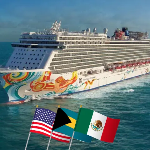 Cruise in the Caribbean from Port Canaveral / Orlando aboard Norwegian Getaway ship with visits to USA, Bahamas, and Mexico for 6 days