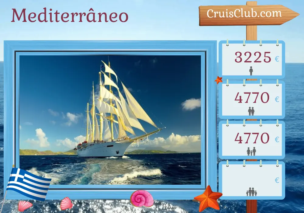 Cruzeiro no Mediterrâneo de Pireu a Istambul a bordo do navio Star Flyer com visitas à Grécia e à Turquia por 8 dias