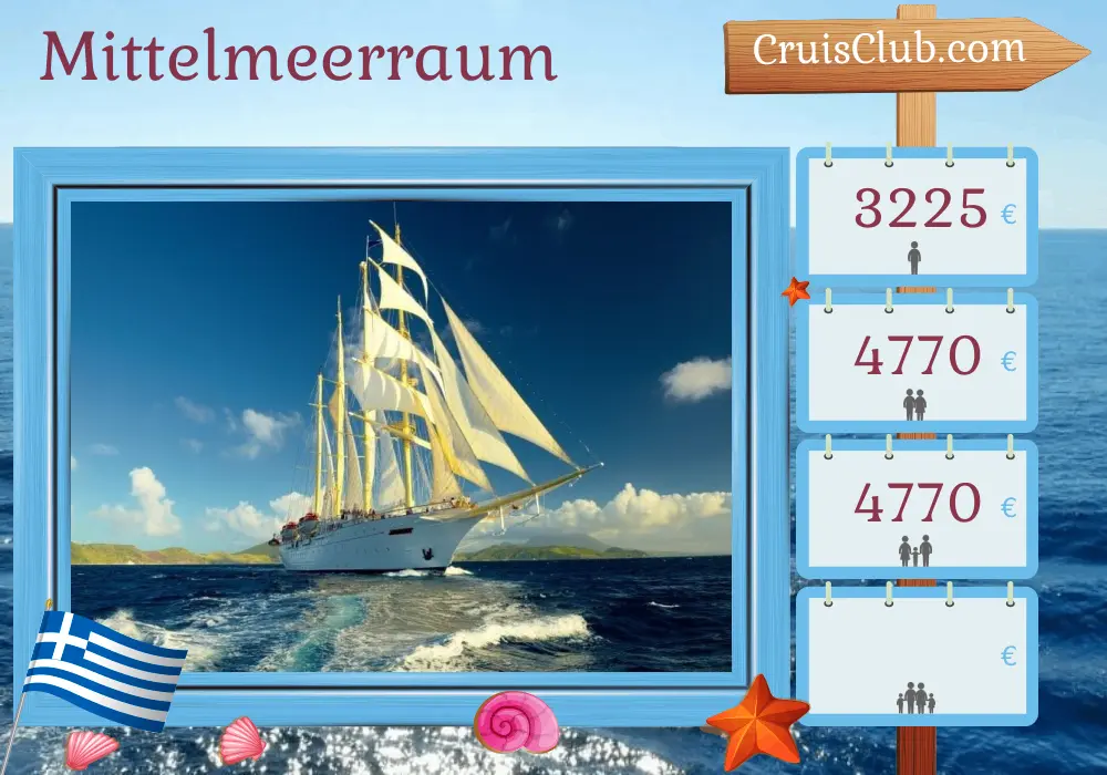 Kreuzfahrt im Mittelmeer von Piräus nach Istanbul an Bord des Schiffes Star Flyer mit Stopps in Griechenland und der Türkei für 8 Tage