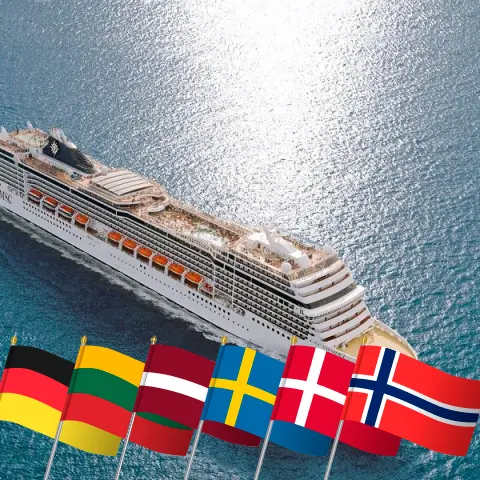 Baltic Sea Discovery Cruise on MSC Magnifica, departing from Warnemünde, with stops in Germany, Poland, Lithuania, Latvia, Sweden, Denmark, and Norway for 15 days
