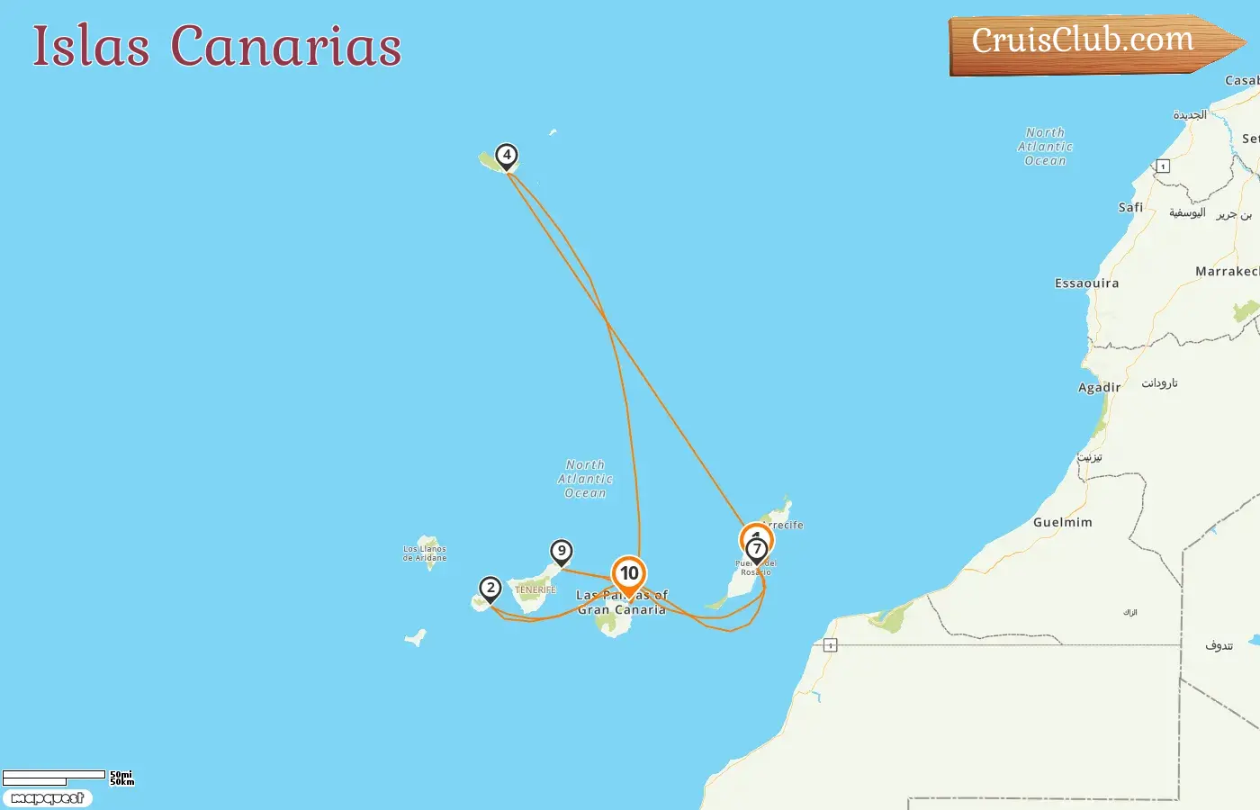 Crucero en las Islas Canarias de Puerto del Rosario a Las Palmas a bordo del barco AIDAblu con visitas a España durante 10 días