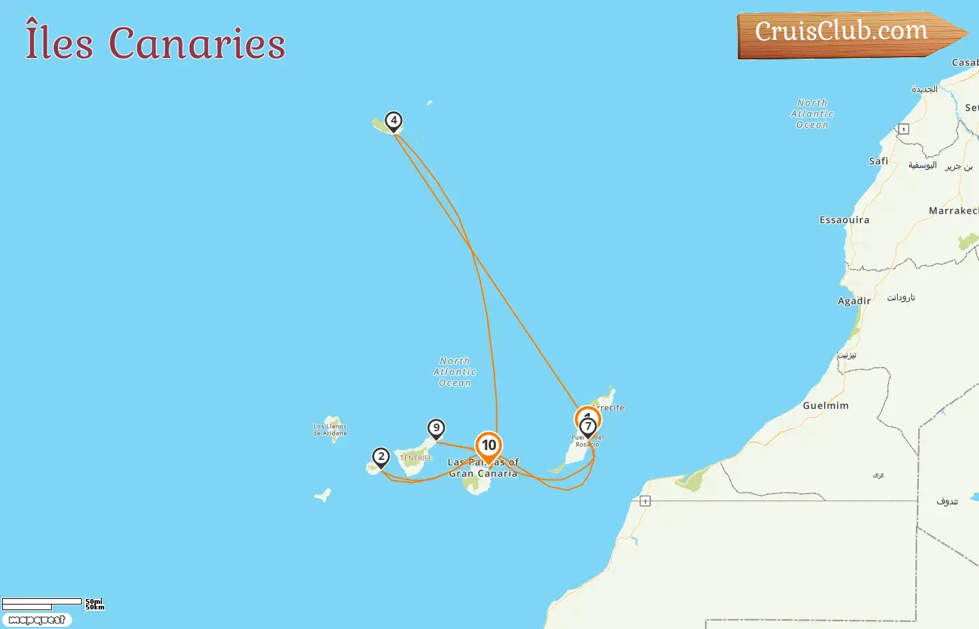 Croisière dans les îles Canaries de Puerto del Rosario à Las Palmas à bord du navire AIDAblu avec des visites en Espagne pendant 10 jours